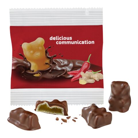 Oursons en gommes de fruits et chocolat, sachet PAPIER Numérique ou Flexographie