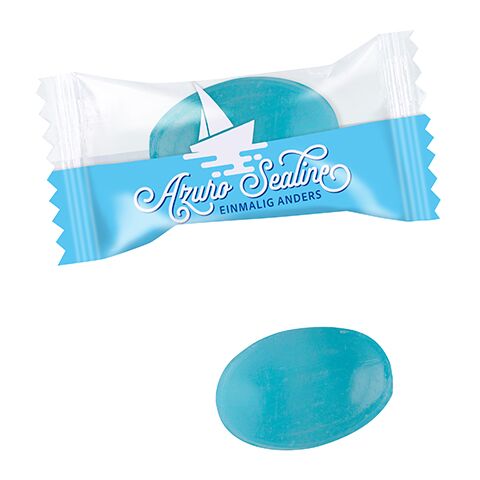 Bonbon bleu en flowpack, Maxi oval Numérique ou Flexographie | menthe