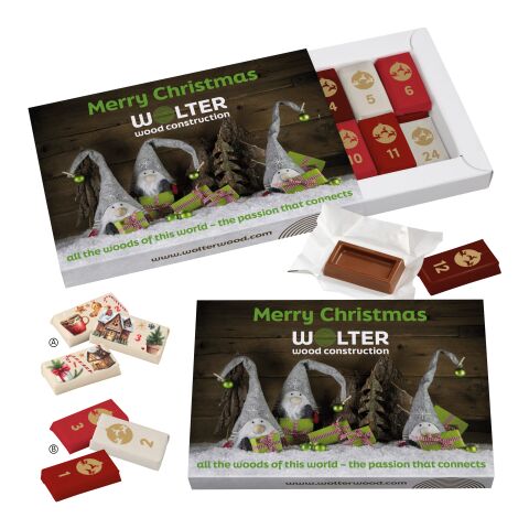 Calendrier de l’avent – Coffret cadeau – individuel – avec des napolitains sans marquage | Boules de Noël