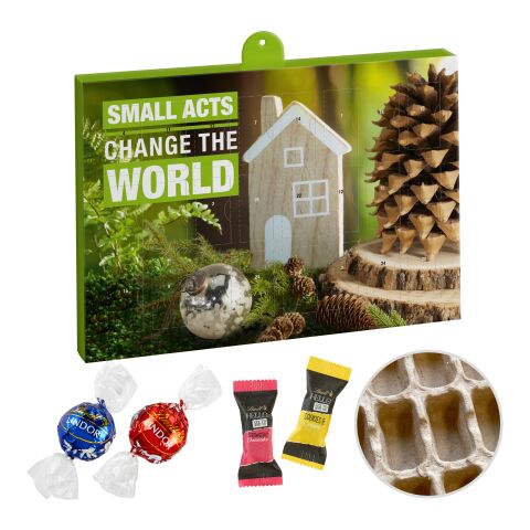 Calendrier de l&#039;avent Premium cadeau – version écologique avec Lindor de Lindt &amp; Hello Mini Stick de Lindt