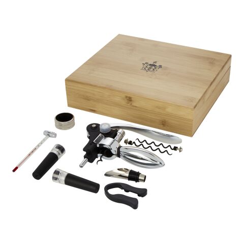 Coffret à vin 9 pièces Malbick Standard | Naturel-Argent | sans marquage | non disponible | non disponible | non disponible