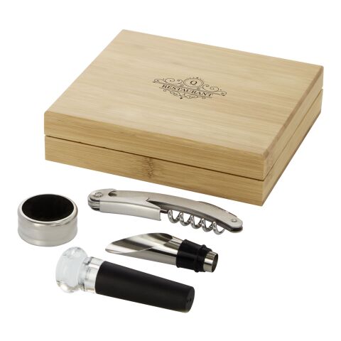 Coffret à vin 4 pièces Syrat Standard | Naturel-Argent | sans marquage | non disponible | non disponible | non disponible | non disponible