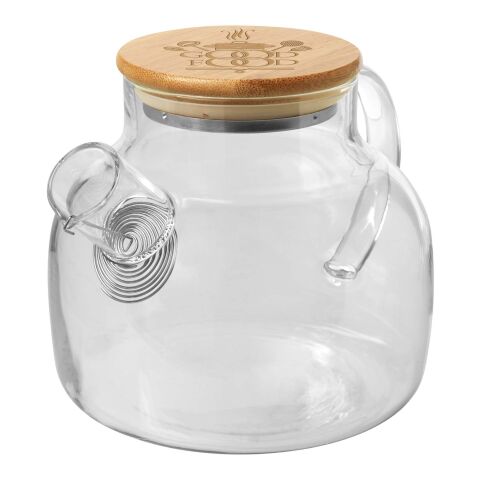 Théière Zen avec passoire et couvercle en bambou Standard | Blanc | sans marquage | non disponible | non disponible