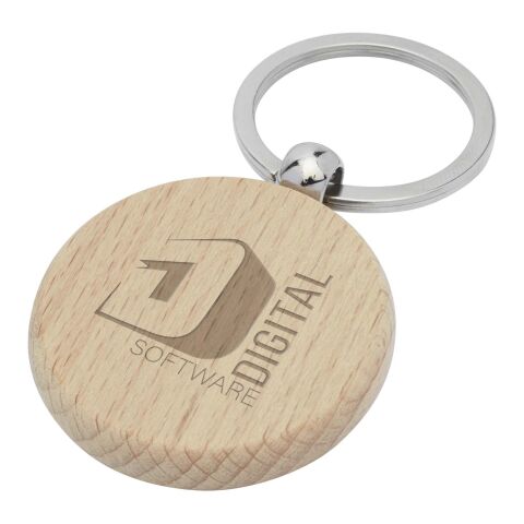 Porte-clés rond Giovanni en bois de hêtre Standard | Naturel | sans marquage | non disponible | non disponible