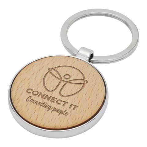 Porte-clés rond Moreno en bois de hêtre Standard | Naturel | sans marquage | non disponible | non disponible