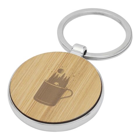 Porte-clés rond Nino en bambou Standard | Naturel | sans marquage | non disponible | non disponible