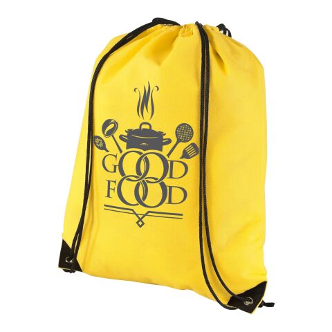 Sac à dos premium non tissé Eco Standard | Jaune | sans marquage | non disponible | non disponible | non disponible | non disponible
