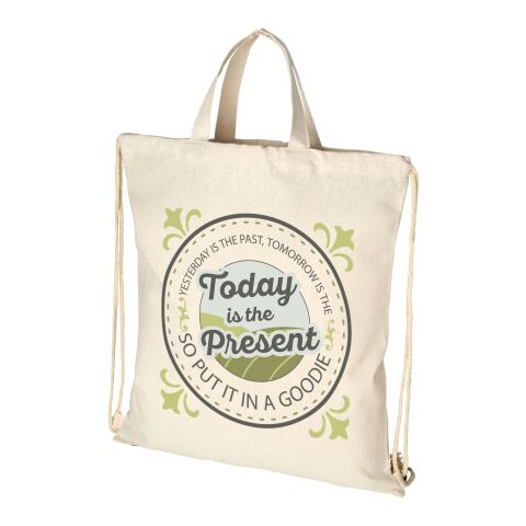 Sac à dos en coton recyclé 210 g/m² Pheebs avec cordon de serrage Standard | beige | sans marquage | non disponible | non disponible | non disponible