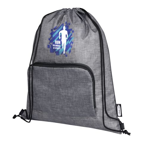 Sac pliable 7 L recyclé avec cordon de serrage Ash Standard | Gris-Noir | sans marquage | non disponible | non disponible | non disponible