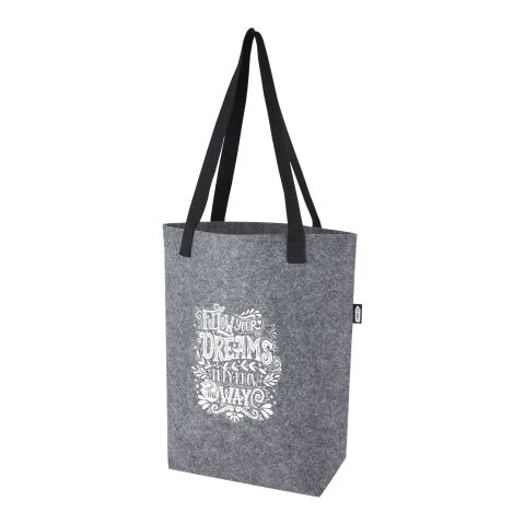 Sac shopping Felta avec large fond de 12 L en feutre recyclé certifié GRS Standard | Gris acier | sans marquage | non disponible | non disponible | non disponible