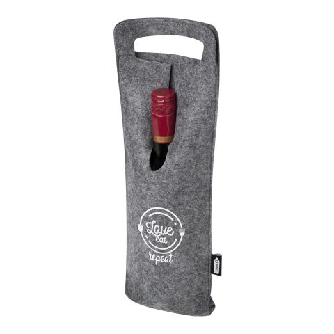 Sac à vin Felta de 75 cl en feutrine recyclée certifié GRS Standard | Gris | sans marquage | non disponible | non disponible | non disponible