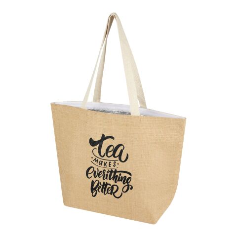 Sac shopping isotherme Juta de 12 L en jute 300 g/m² Standard | beige-Blanc | sans marquage | non disponible | non disponible