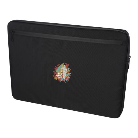 Housse pour ordinateur portable Rise de 15,6&quot; en toile recyclée certifiée GRS Standard | Noir brillant | sans marquage | non disponible | non disponible | non disponible