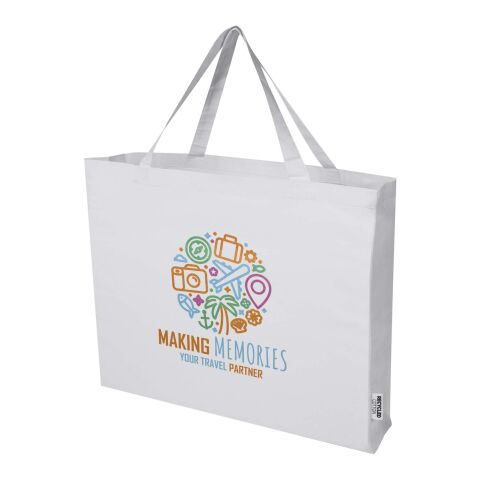 Grand sac shopping Odessa en coton recyclé 220 g/m² certifié GRS Standard | Blanc | sans marquage | non disponible | non disponible | non disponible