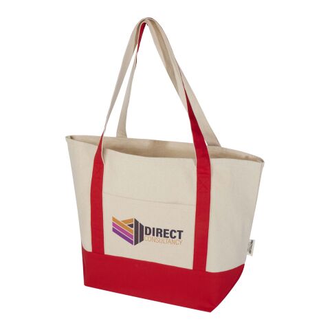 Sac shopping Sam en coton recyclé GRS 320 g/m² Standard | Rouge-Naturel | sans marquage | non disponible | non disponible | non disponible