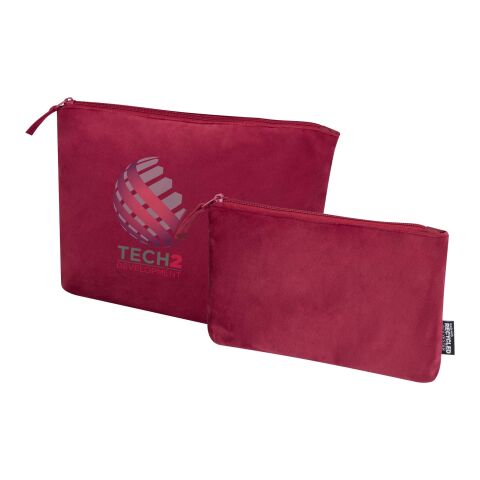 Set de trousses de toilette en velvet gomme recyclées GRS Swift Standard | Bordeaux | sans marquage | non disponible | non disponible | non disponible
