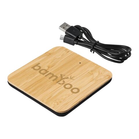 Socle de charge sans fil en bambou et tissu Leaf