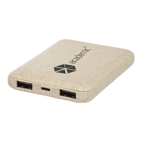 Batterie de secours Asama de 5 000 mAh en paille de blé Standard | Beige | sans marquage | non disponible | non disponible