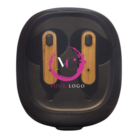 Écouteurs TWS Nitida en bambou Standard | Noir bronze | sans marquage | non disponible | non disponible