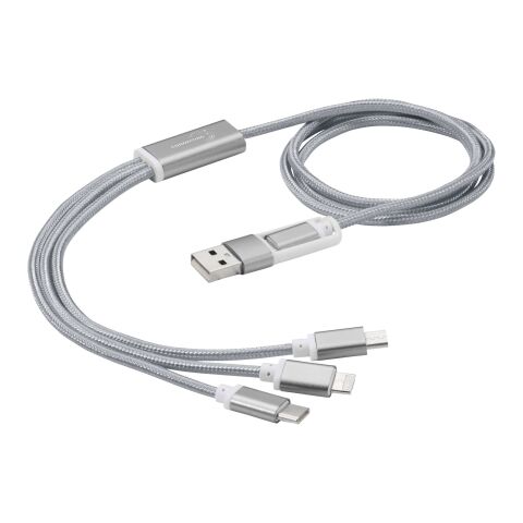 Câble de charge 3-en-1 avec double entrée Versatile Standard | Argent | sans marquage | non disponible | non disponible