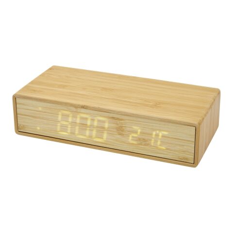 Chargeur à induction Minata en bambou avec horloge Standard | Beige | sans marquage | non disponible | non disponible | non disponible