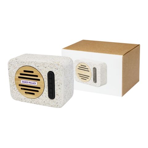 Haut-parleur Bluetooth® Terrazzo de 5 W Standard | beige | sans marquage | non disponible | non disponible