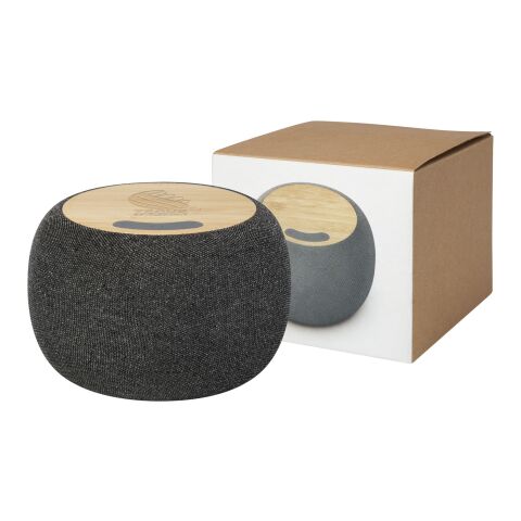 Haut-parleur Bluetooth® et tapis de charge sans fil Ecofiber en bamboo/RPET Standard | beige-Gris acier | sans marquage | non disponible | non disponible