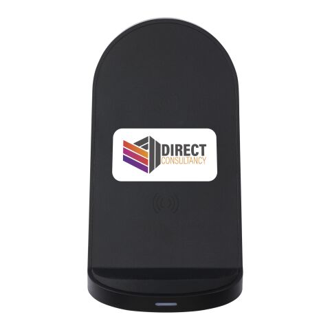 Socle de charge sans fil Loop de 15 W à double bobine en plastique recyclé certifié RCS Standard | Noir | sans marquage | non disponible | non disponible