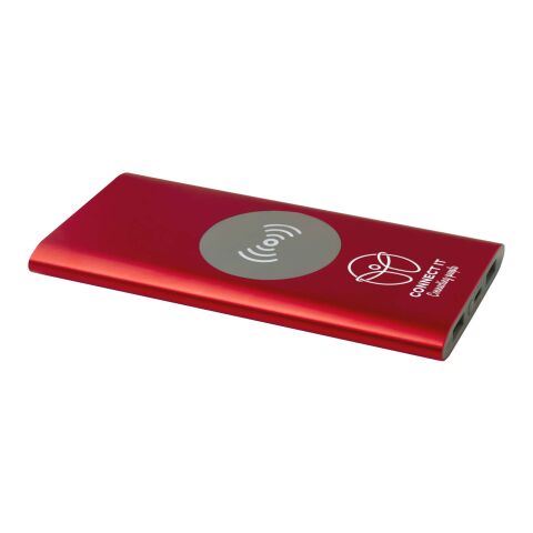 Batterie de secours sans fil en aluminium recyclé Juice type-C de 8 000 mAh Standard | Rouge | sans marquage | non disponible | non disponible