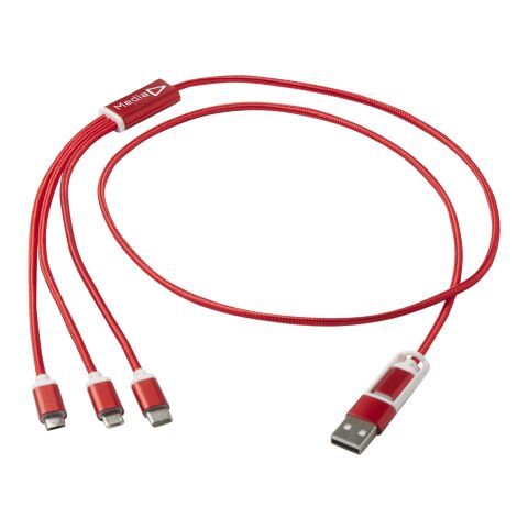 Câble de charge 5-1 Versatile en aluminium recyclé Standard | Rouge | sans marquage | non disponible | non disponible