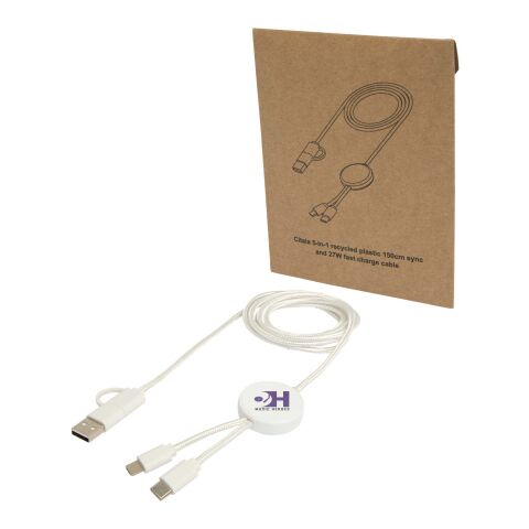 Câble 5 en 1 Citala en plastique recyclé de 150 cm pour la synchronisation des données et la charge rapide de 27 W