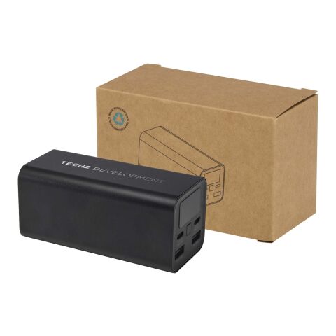 Batterie de secours Acamar de 20 000 mAh et 70 W en aluminium recyclé pour ordinateur portable Standard | noir | sans marquage | non disponible | non disponible