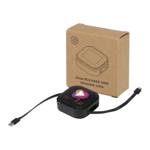 Câble rétractable 5 en 1 Gloas en matériaux recyclés pour synchronisation de données et charge rapide de 100 W avec kit d’outils pour smartphone