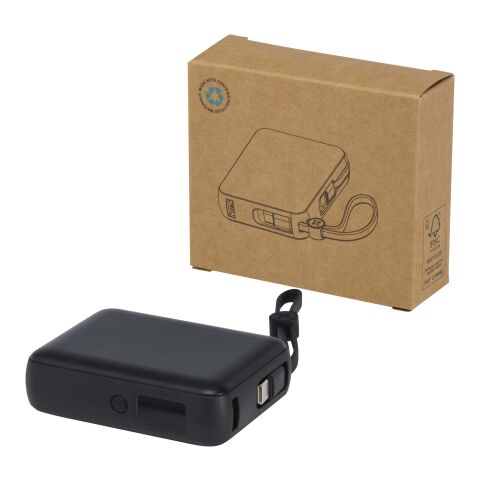 Batterie externe Acrux de 10 000 mAh et 35 W pour tablette avec câble Type-C intégré - fabriquée en plastique recyclé