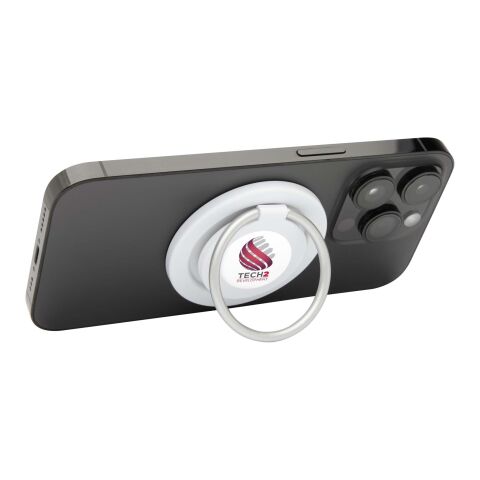 Support de téléphone Albali magnétique en plastique recyclé avec anneau de support Standard | blanc | sans marquage | non disponible | non disponible