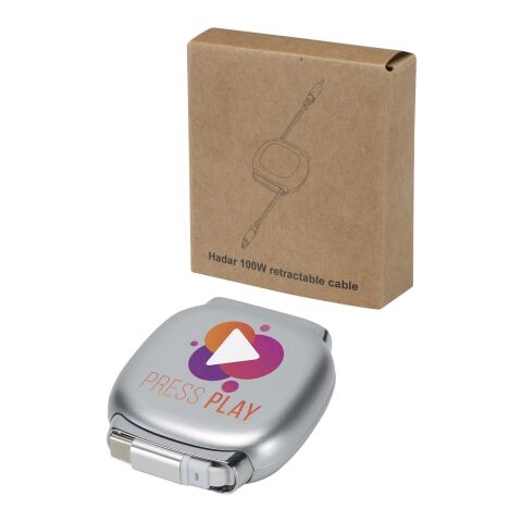 Câble de recharge PD CarPlay rétractable en plastique recyclé Alphard 100 W Argent