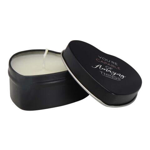 Bougie Blissful en boîte métal en forme de cœur et senteur vanille Standard | Noir | sans marquage | non disponible | non disponible