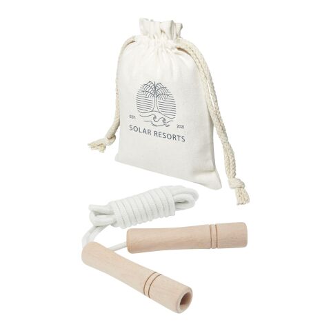 Corde à sauter Denise en bois dans une pochette en coton Standard | Blanc cassé-Bois | sans marquage | non disponible | non disponible
