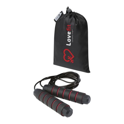 Corde à sauter Austin souple dans une pochette en PET recyclé Standard | Rouge | sans marquage | non disponible | non disponible | non disponible
