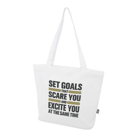 Sac shopping Panama de 20 L avec fermeture éclair recyclé certifié GRS Standard | Blanc | sans marquage | non disponible | non disponible | non disponible