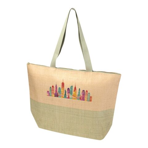 Grand sac fourre-tout en papier paille Rhythm avec fermeture à glissière, 21 L Brick