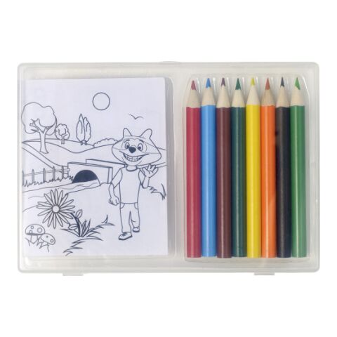 Set à dessin de 8 crayons de couleur et 20 feuilles neutre | sans marquage | non disponible | non disponible