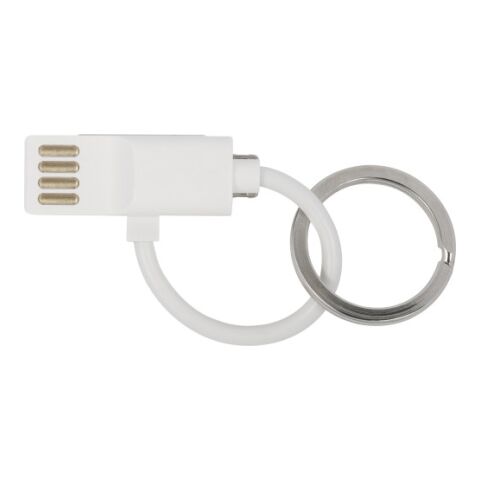 Porte-clés composé d&#039;un câble USB blanc | sans marquage | non disponible | non disponible