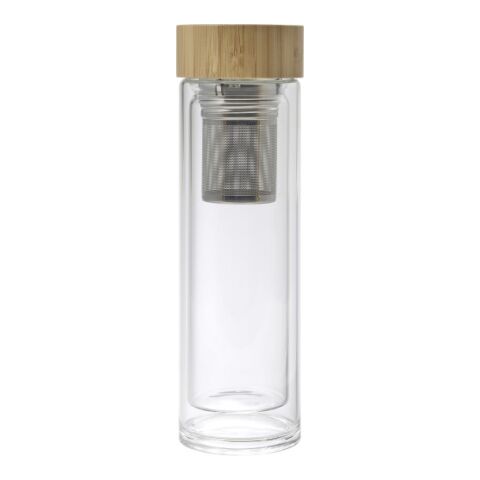 Bouteille thermos en verre et bambou (420 ml) double paroi Brun | sans marquage | non disponible | non disponible