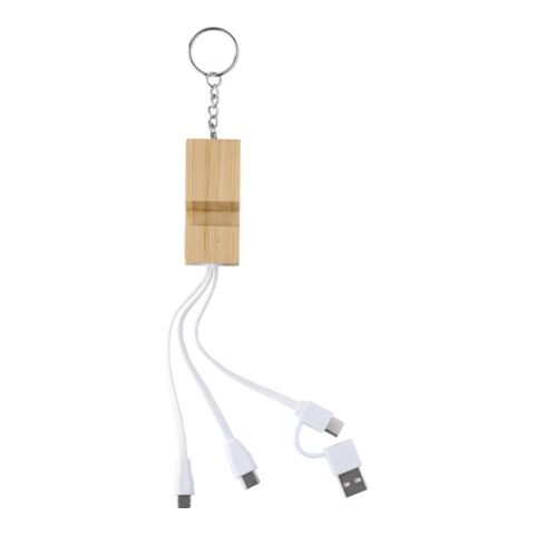 Porte-clés câble de charge en bambou Sutton Brun | sans marquage | non disponible | non disponible