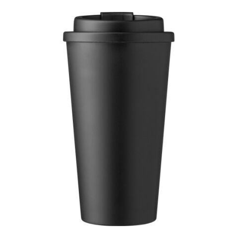 Mug double paroi en plastique PP Mackenzie noir | sans marquage | non disponible | non disponible