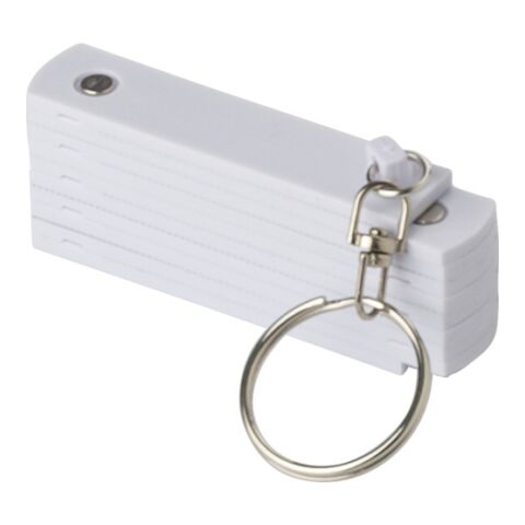 Porte-clés mètre-ruban pliable en plastique de 50cm blanc | sans marquage | non disponible | non disponible