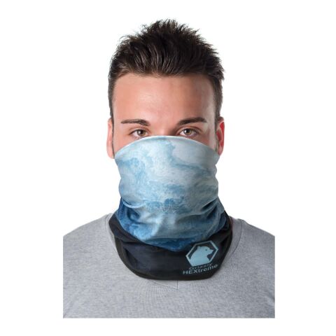 Foulard multi-usages Zoya en RPET avec impression par sublimation, ourlets et couche en polaire Vert forêt | non disponible | Sublimation | all over | 450 mm x 500 mm