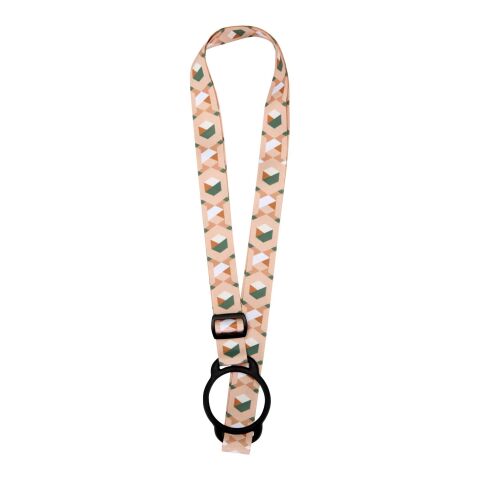 Lanyard Lior en RPET pour sublimation avec bracelet en silicone blanc