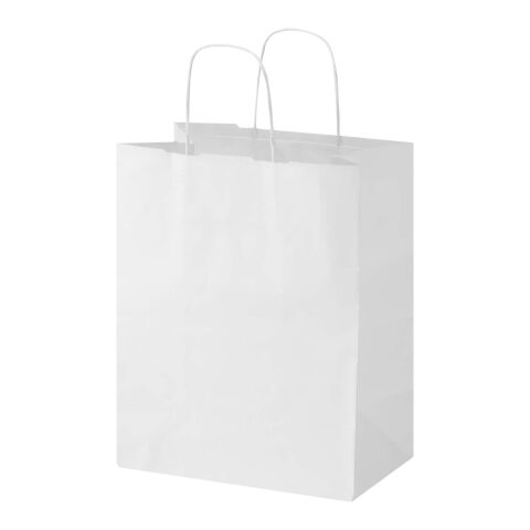 Sac en papier Kraft 80 à 90 g/m2 avec poignées torsadées 25 x 15 x 32&nbsp;cm Blanc | sans marquage | non disponible | non disponible